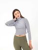 Polera Crop Rayas Manga Larga Cuello Tortuga Mujer Icono