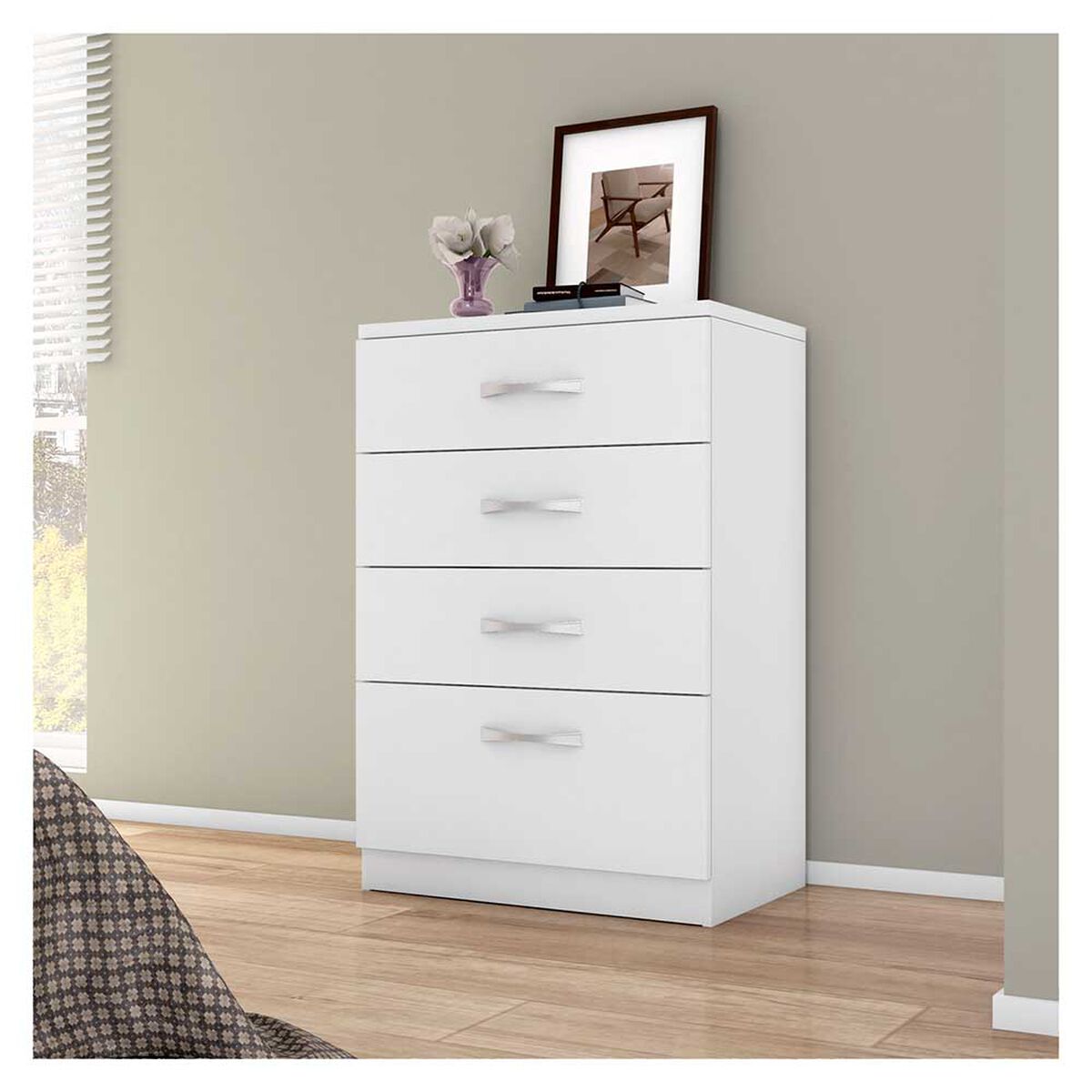 Cómoda Rodler Astral 4 Cajones Blanco