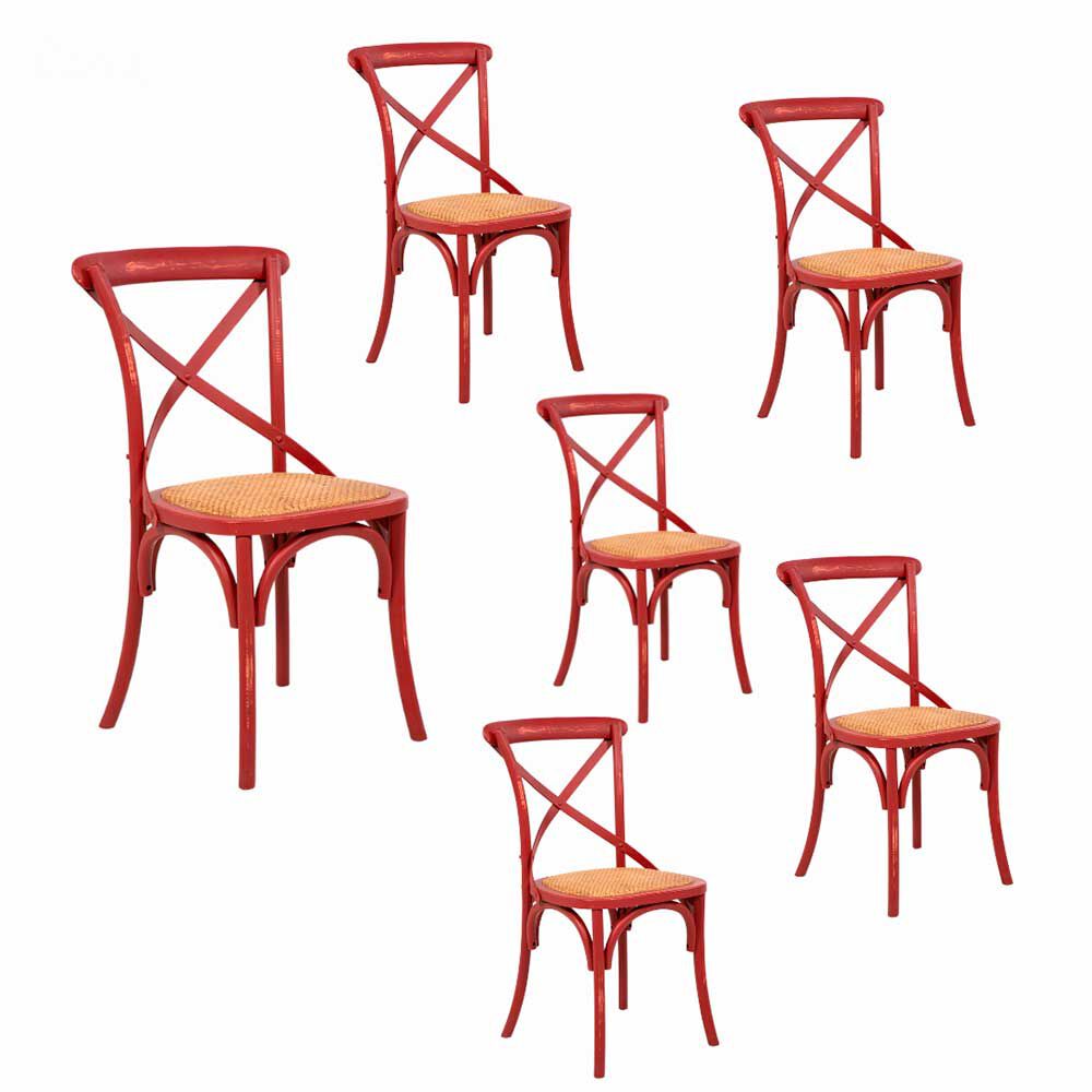 Set 6 Sillas Spazzio Retro Rojo