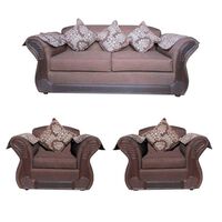 Juego de Living Almore Irlanda Sofá 2 Cuerpos + Dos Sillones 1 Cuerpo Café