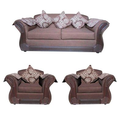 Juego de Living Almore Irlanda Sofá 2 Cuerpos + Dos Sillones 1 Cuerpo Café