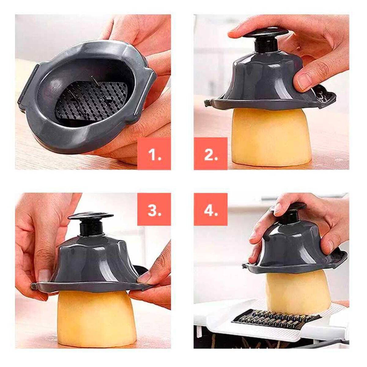 Bowl Cortador Rallador de Verduras Multifuncional 9 en 1 Simplit Blanco