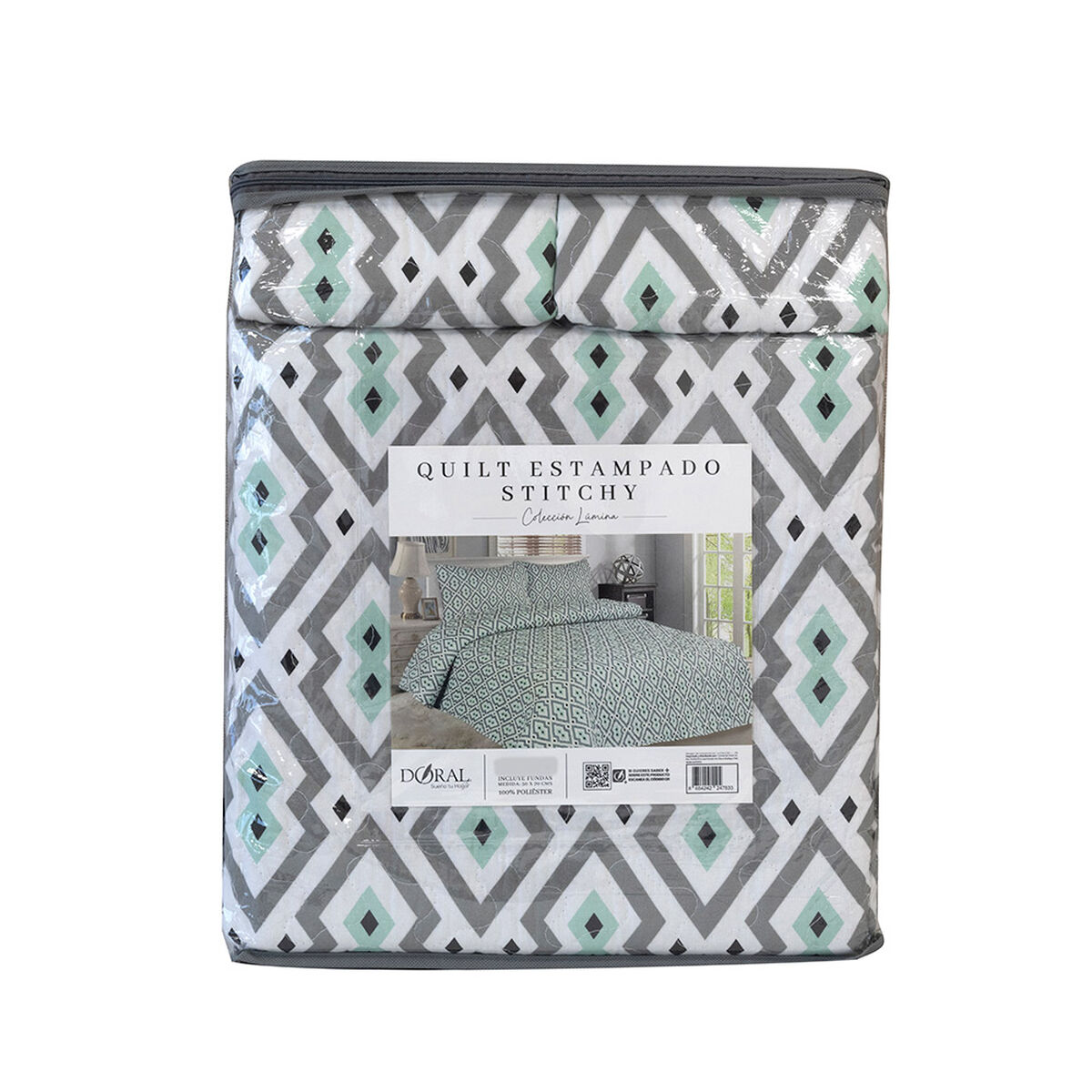 Quilt Doral 1,5 Plazas Stitchy Ornamental