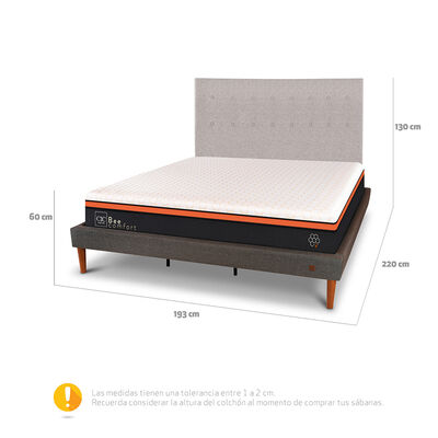 Imagen 2 del producto Cama Europea Curve CIC King Bee Comfort + Respaldo