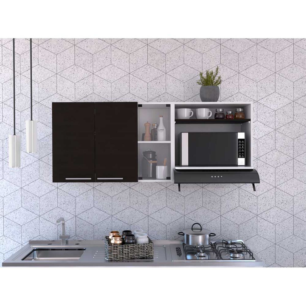 Mueble de Cocina TuHome Gina 2 Puertas Blanco Wengue