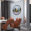 Cuadro Decorativo Redondo Ankara Hojas Multicolor