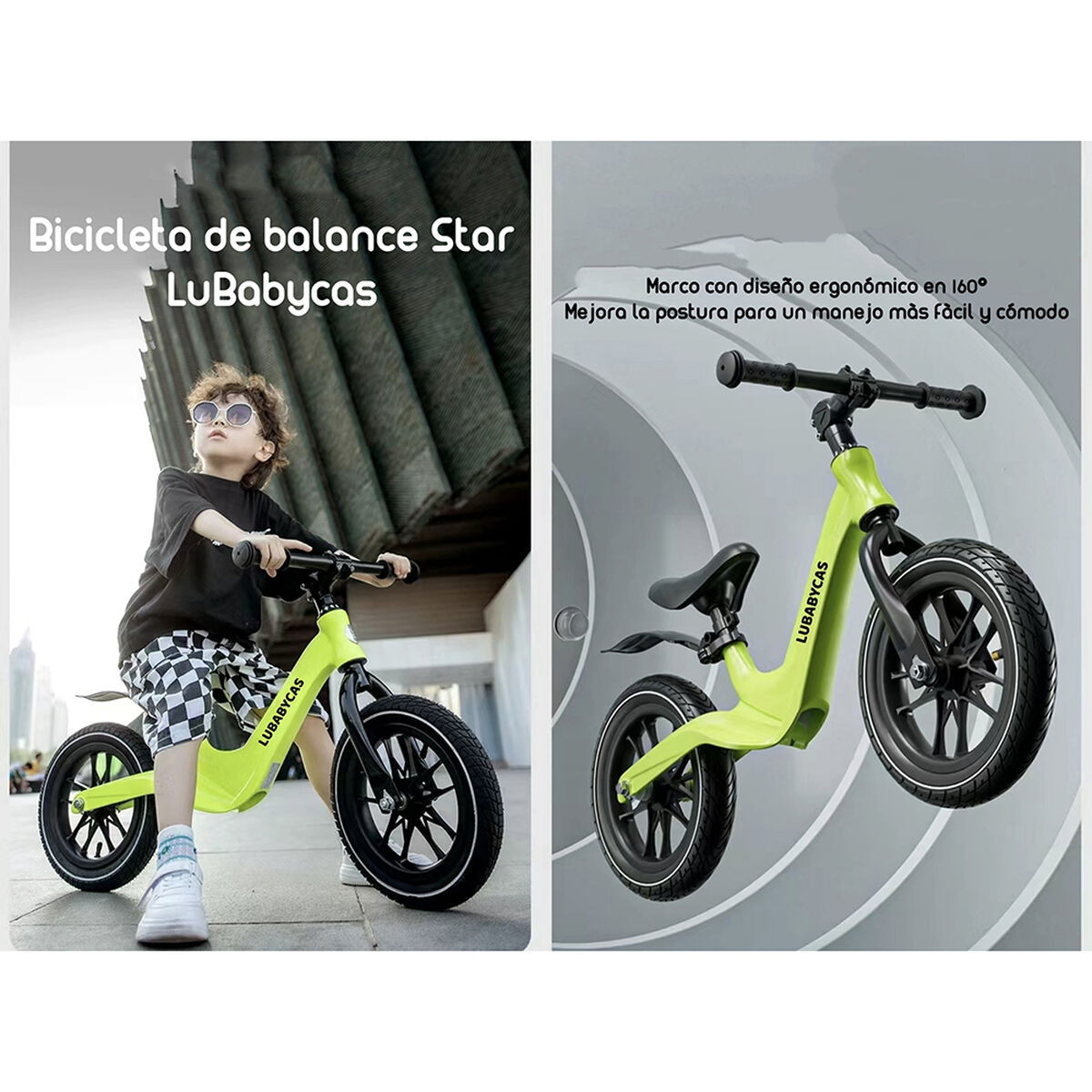 Bicicleta de Equilibrio Aprendizaje 2-8años Lubabycas Verde