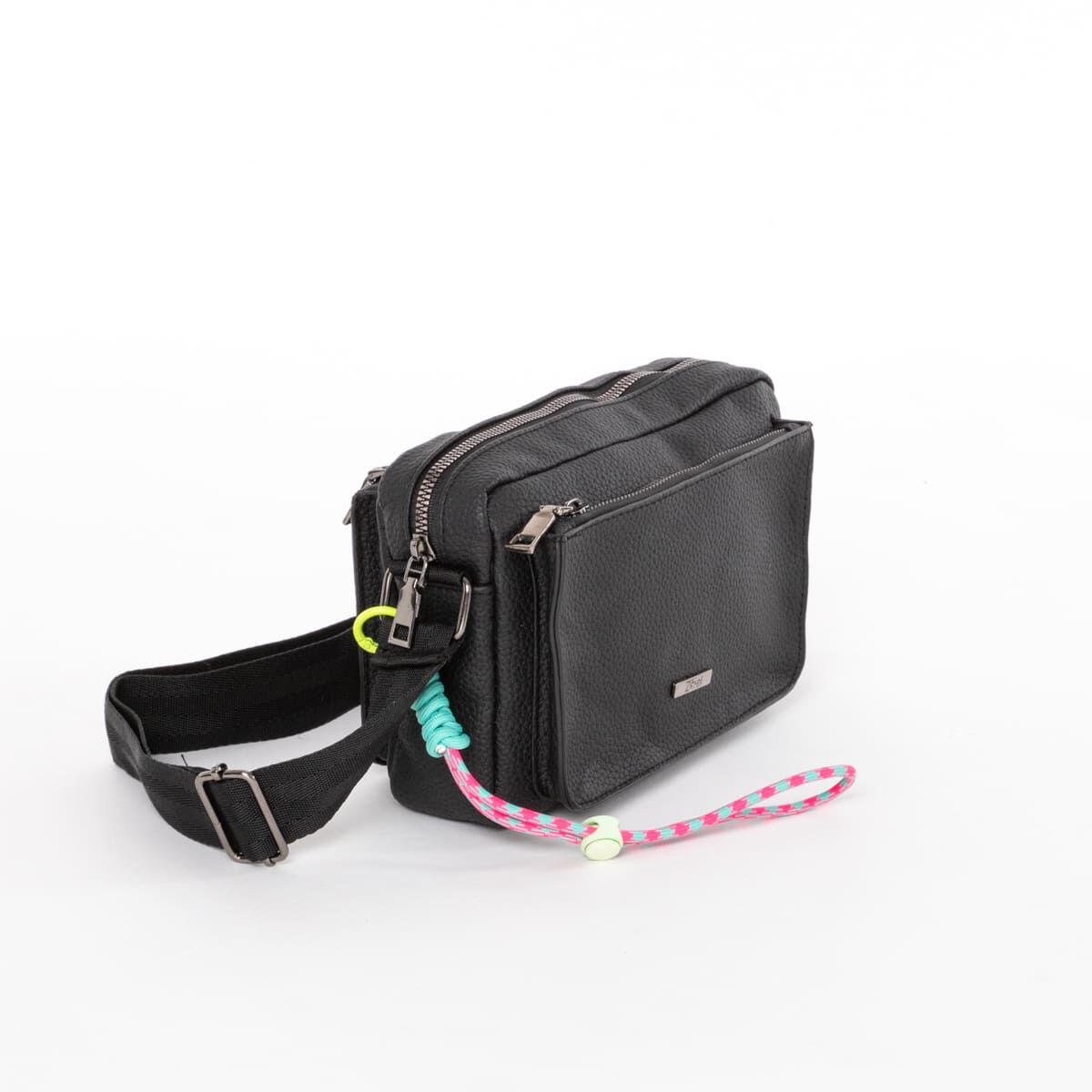 Cartera Cross Bag Mujer Negro Eco Cuero Zibel