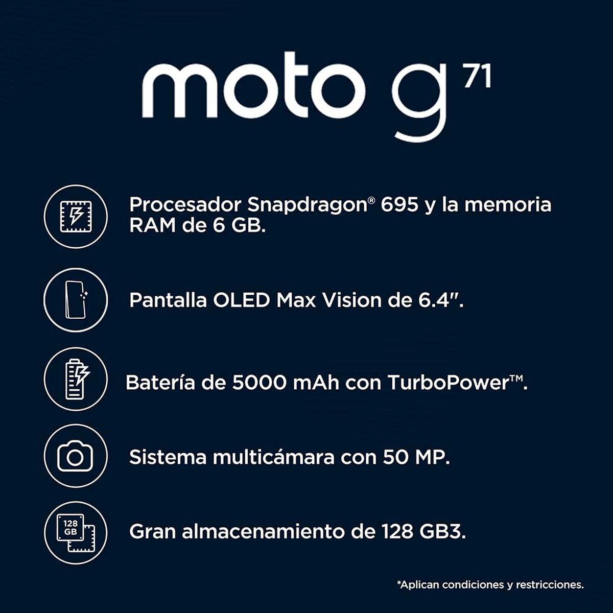 Celular Motorola Moto G71 5G 128GB 6,43" Azul Ópalo Liberado