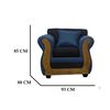 Juego de Living Almore Emilia Sofá 3 Cuepos + Dos Sillones 1 Cuerpo Azul Negro