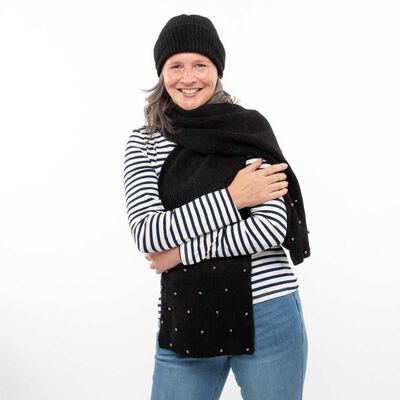 Pack Bufanda+Gorro Negro Mujer Bside