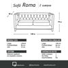 Sof&aacute; Latam Home Cuero Colorado Roma 2 Cuerpos Negro