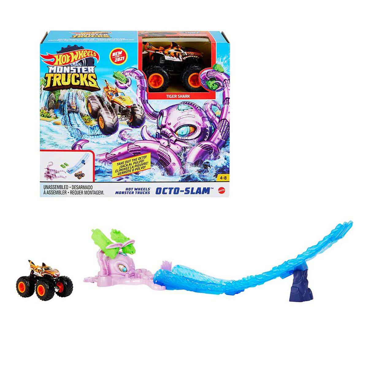 Pista de Autos Amenaza del Pulpo Destructor Hot Wheels