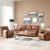Juego de Living Reclinable Daniels Castle Sof&aacute; 3 Cuerpos + 2 Bergere Caf&eacute;