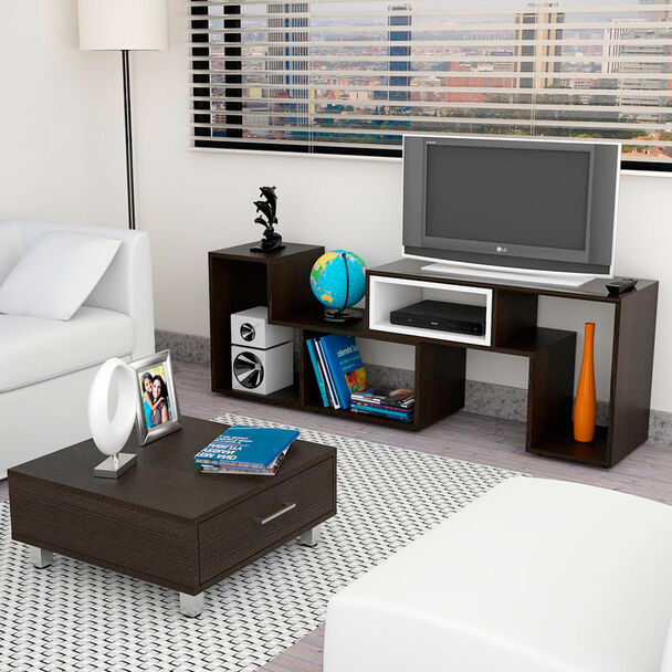 Set Rack TV Extensible + Mesa de Centro Beijing