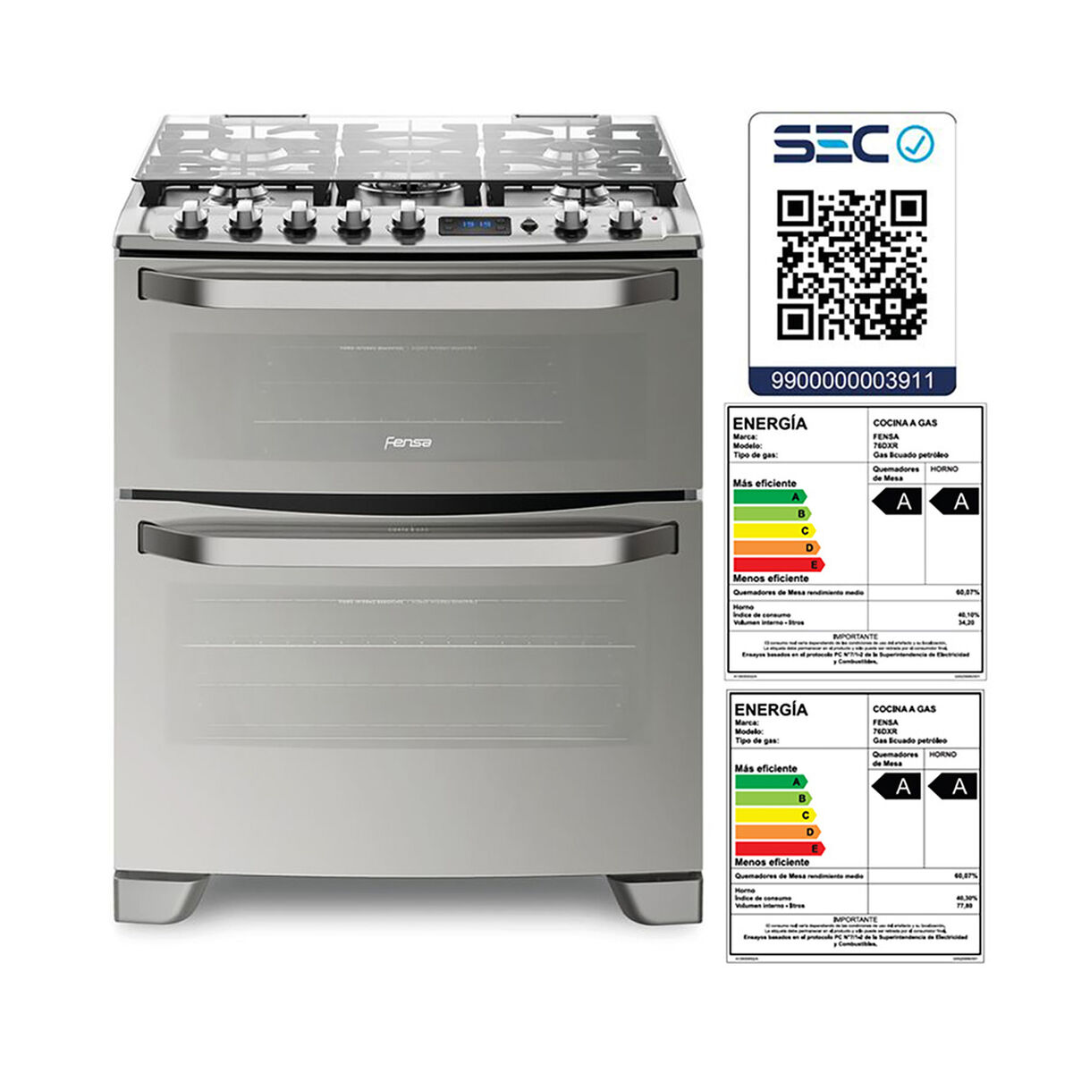Cocina a Gas Fensa 76DXR-5P 5 Quemadores