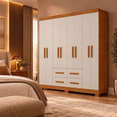 Clóset Exit Itapema 8 Puertas 4 Cajones Roble Beige
