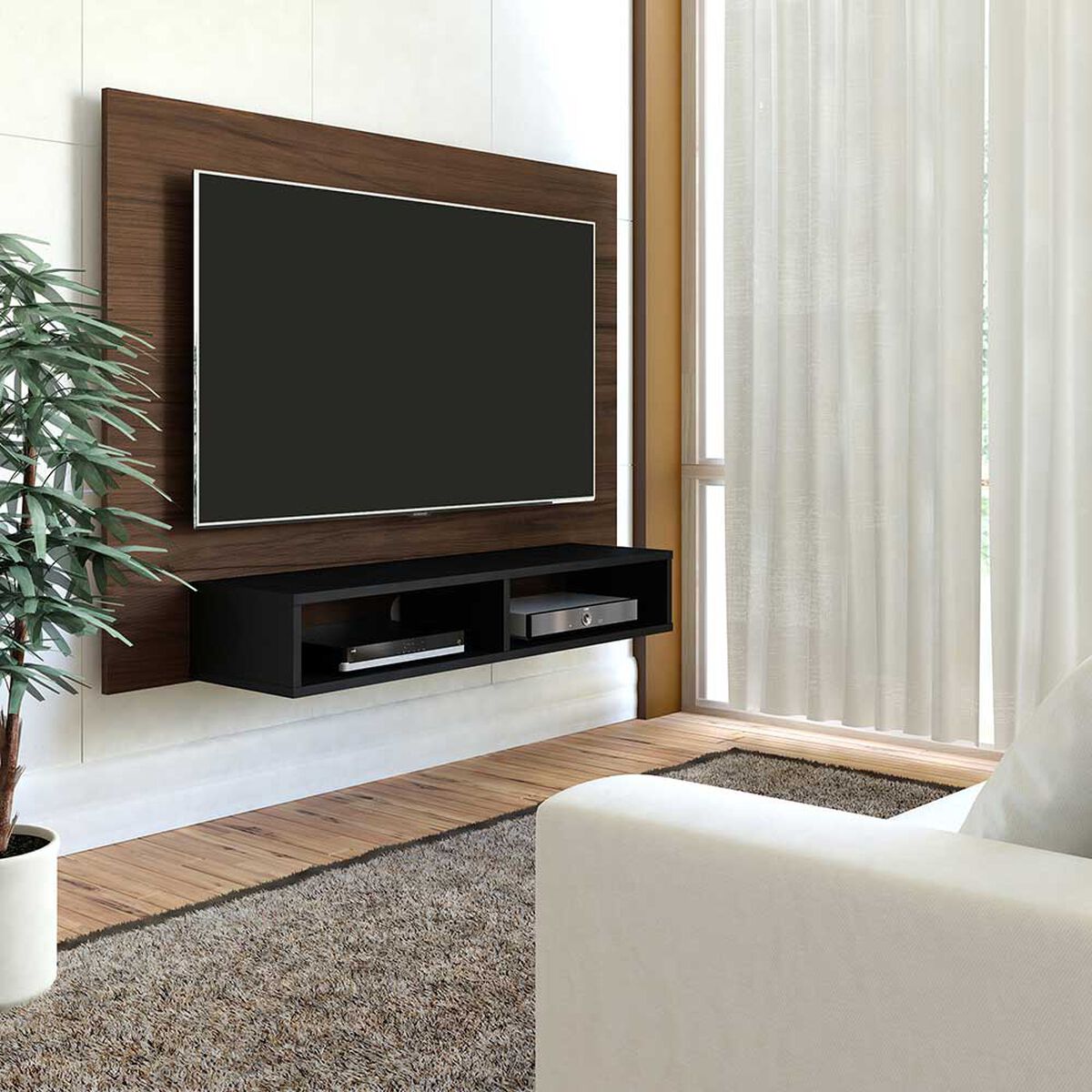 Panel TV Exit Flash Hasta 50" Almendra Negro