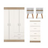 Combo Closet 4 Puertas 2 Cajones + Velador + C&oacute;moda 4 Cajones Stanford Blanco