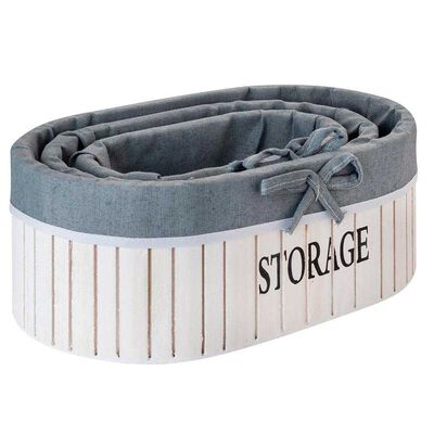 Imagen 1 del producto Set de 3 Canastos Ovalados Madera Vgo Blanco