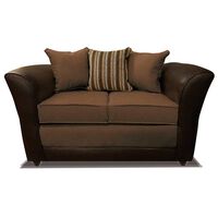 Sofá Elegant Detail Minesota 2 Cuerpos Tela/PU Café