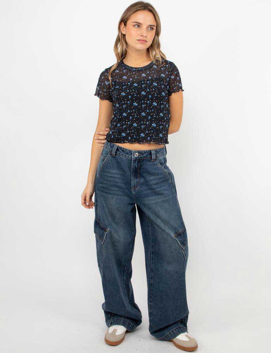 Polera Crop Manga Corta Mujer Icono