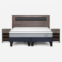 Combo Cama Europea Rosen king Indie BD + Respaldo y Veladores Ferrara