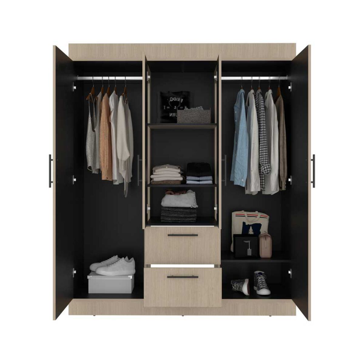 Closet Tuhome 150 VM 4 Puertas 2 Cajones Cartagena Wengue