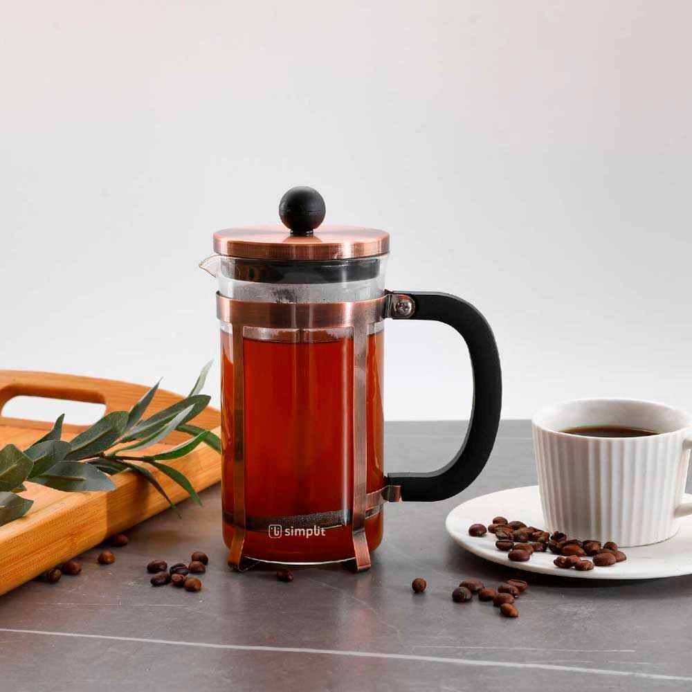 Pack Cafetera Francesa 600 ml + Taza Vidrio 350 ml Simplit Negro, foto 4