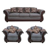 Juego de Living Almore Irlanda Sofá 3 Cuerpos + Dos Sillones 1 Cuerpo Gris
