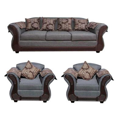 Juego de Living Almore Irlanda Sofá 3 Cuerpos + Dos Sillones 1 Cuerpo Gris