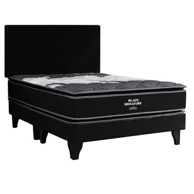 Imagen 1 del producto Cama Europea Celta King Pocket Black Signature + Respaldo Tela XL