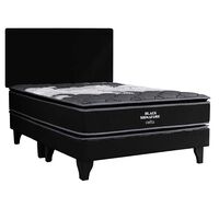 Cama Europea Celta King Pocket Black Signature + Respaldo Tela XL