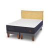 Cama Europea CIC Base Dividida King Grand Premium + Respaldo Miro Mostaza