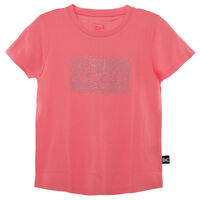 Polera Manga Corta de Algodón Niña Black County Fucsia, Negro