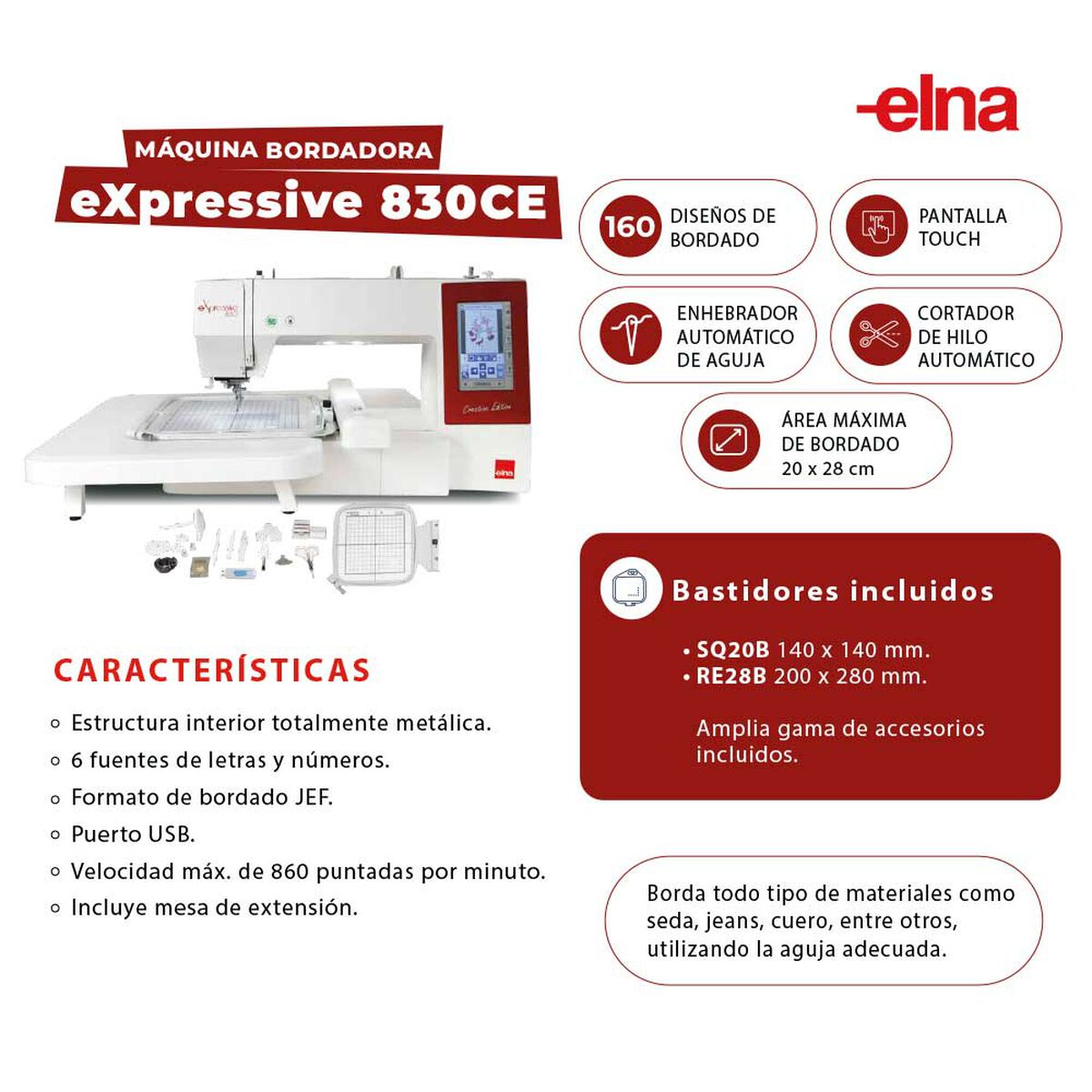 Máquina Bordadora Elna eXpressive 830CE