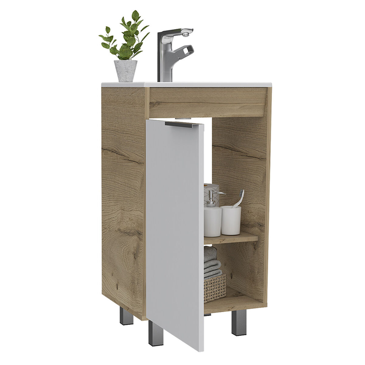 Mueble de Lavamanos Piso + Espejo TuHome Carter