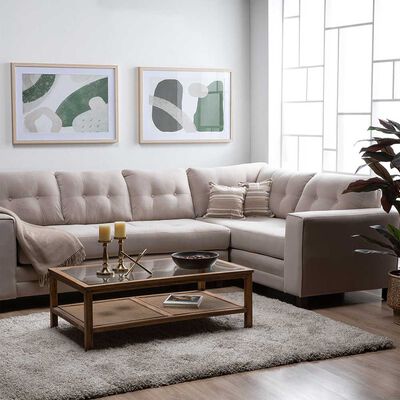 Sof&aacute; Seccional Derecho Living Factory Dubai 5 Cuerpos Beige