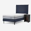 Cama Europea Rosen 1 Plaza Indie + Respaldo +  Velador Maurice