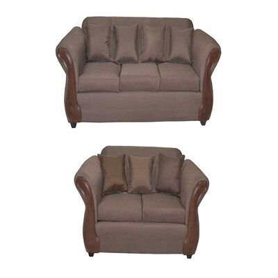 Imagen 1 del producto Juego de Living Diseño A&M Home Katia Sofá 3 Cuerpos + Sofá 2 Cuerpos Chocolate