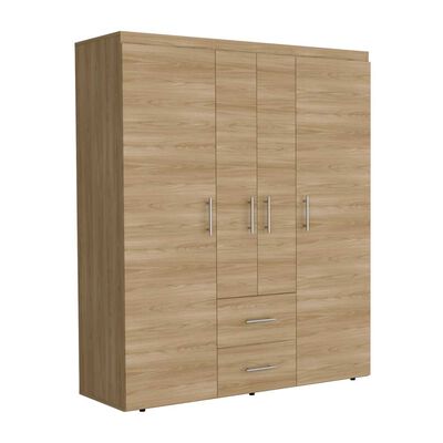 Clóset TuHome Bariloche 4 Puertas 2 Cajones Fresno Europeo y Wengue
