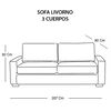 Sof&aacute; Latam Home Livorno 3 Cuerpos Blanco