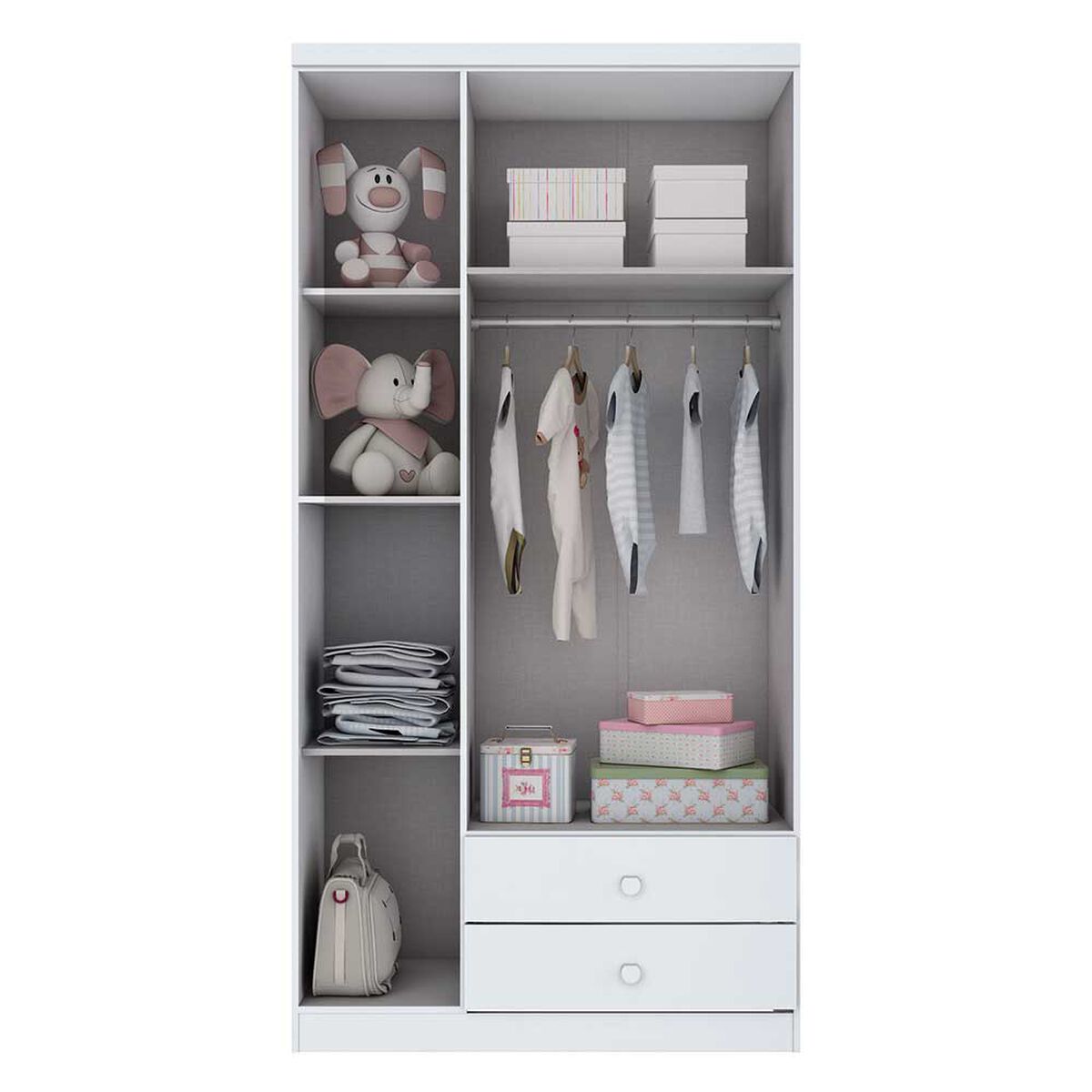Clóset Home Mobili Palace 3 Puertas 2 Cajones Blanco