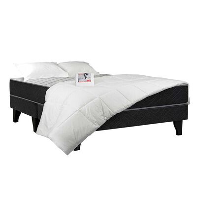 Imagen 1 del producto Cama Europea Celta Base Dividida 2 Plazas Atlantis Black + Set Textiles
