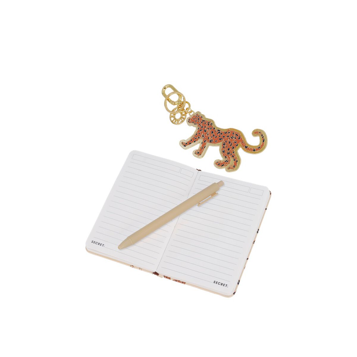 Set Libreta + L&aacute;piz + Charm Secret Sintra ST6 Leopardo