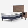 Cama Europea Rosen 1,5 Plazas Indie + Respaldo + Velador Sicilia