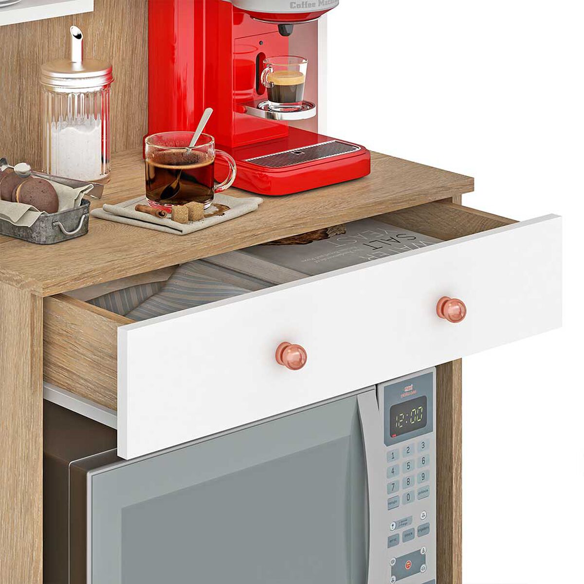 Mueble Auxiliar de Cocina Vekkahome 2 Puertas Café