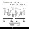 Juego de Comedor Latam Home Pamplona Cadiz 6 Sillas Velvet Negro