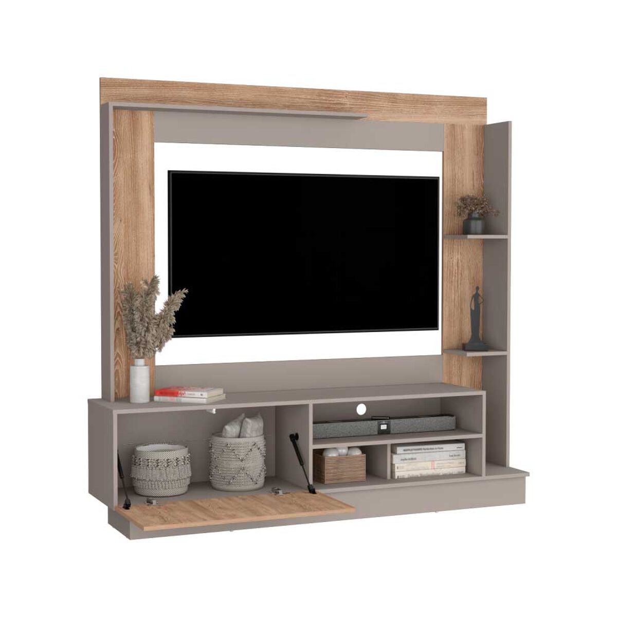 Centro de Entretenimiento TuHome Doha Hasta 70" Taupe Miel