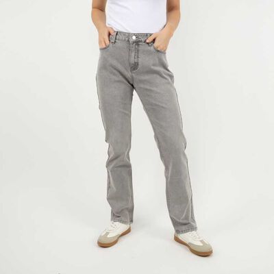 Jeans Mujer Icono Gris, Negro